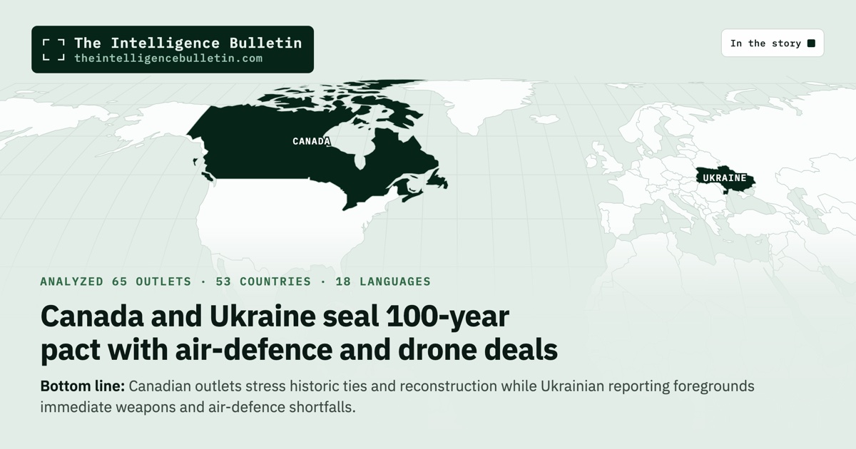 Map of the countries in the story: Canada and Ukraine seal 100-year pact with air-defence and drone deals