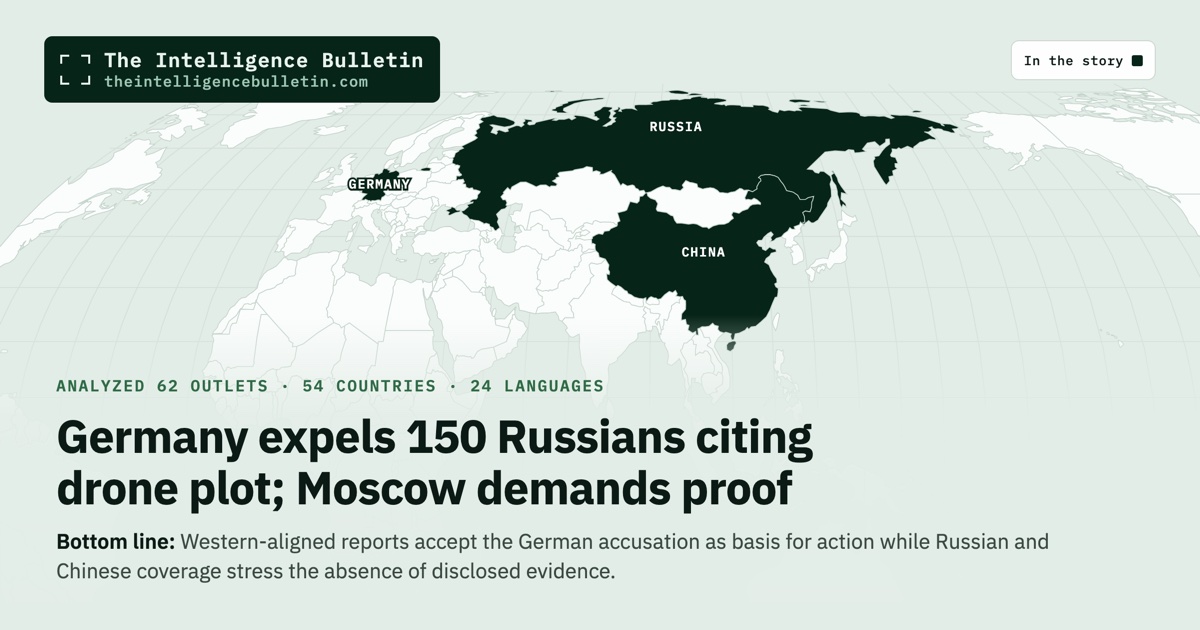 Map of the countries in the story: Germany expels 150 Russians citing drone plot; Moscow demands proof