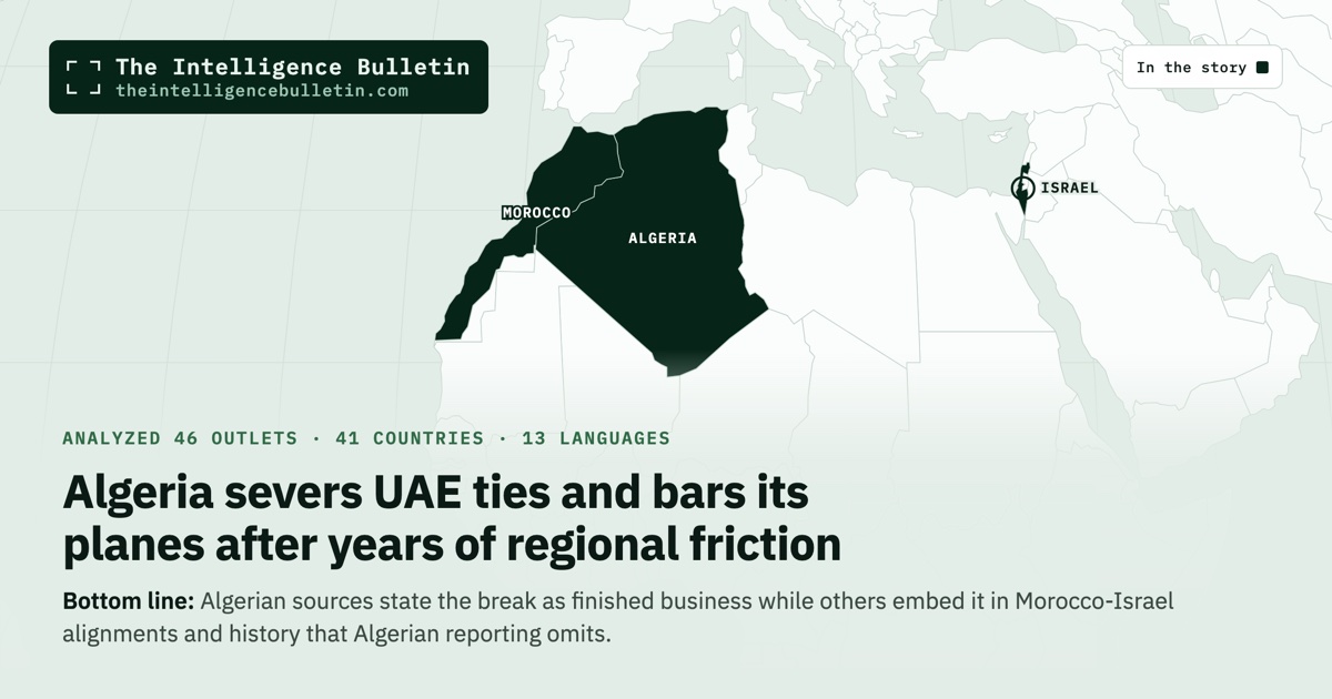 Map of the countries in the story: Algeria severs UAE ties and bars its planes after years of regional friction