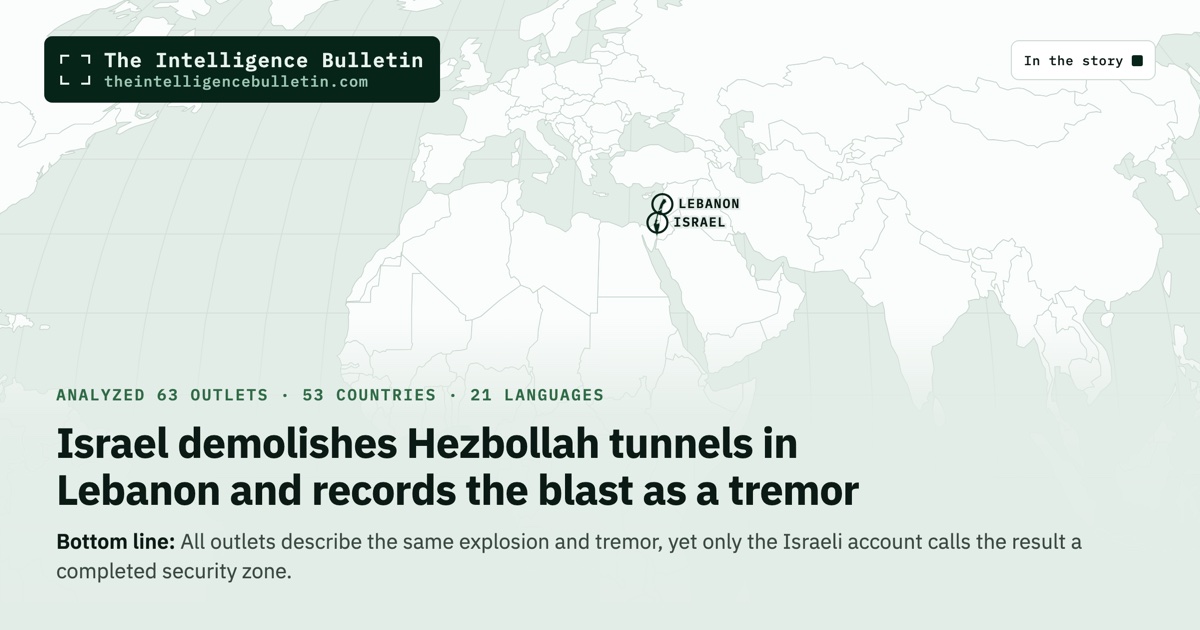 Map of the countries in the story: Israel demolishes Hezbollah tunnels in Lebanon and records the blast as a tremor