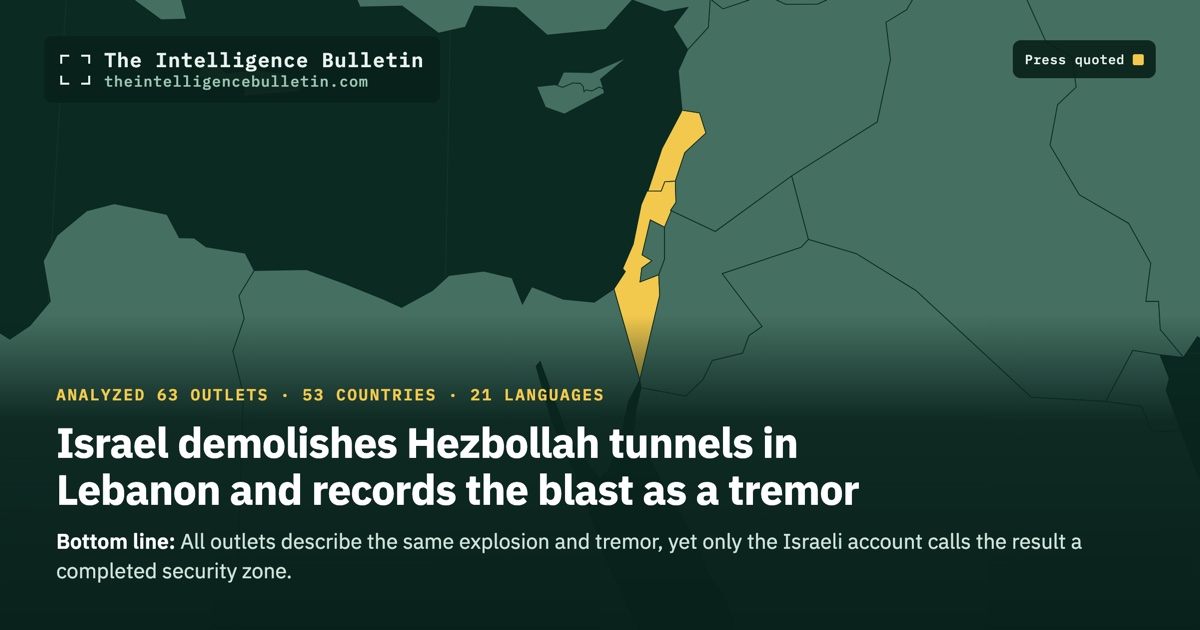 Map of the countries whose press we quoted for: Israel demolishes Hezbollah tunnels in Lebanon and records the blast as a tremor