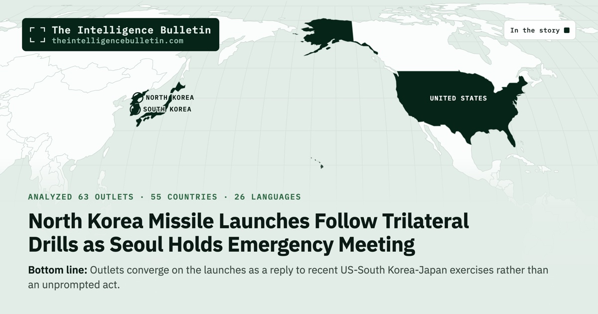 Map of the countries in the story: North Korea Missile Launches Follow Trilateral Drills as Seoul Holds Emergency Meeting