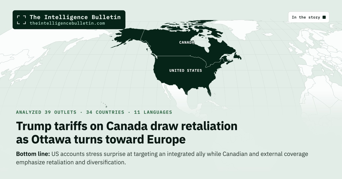 Map of the countries in the story: Trump tariffs on Canada draw retaliation as Ottawa turns toward Europe