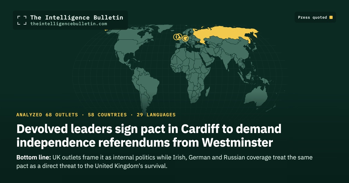 Map of the countries whose press we quoted for: Devolved leaders sign pact in Cardiff to demand independence referendums from Westminster
