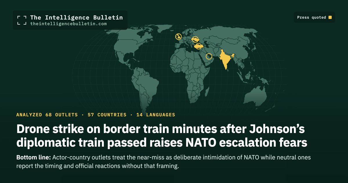 Map of the countries whose press we quoted for: Drone strike on border train minutes after Johnson’s diplomatic train passed raises NATO escalation fears