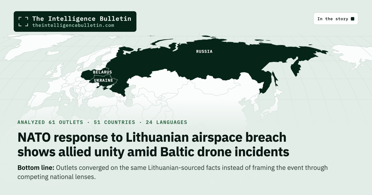 Map of the countries in the story: NATO response to Lithuanian airspace breach shows allied unity amid Baltic drone incidents
