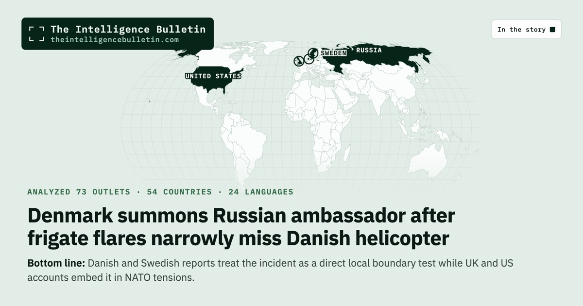 Map of the countries in the story: Denmark summons Russian ambassador after frigate flares narrowly miss Danish helicopter
