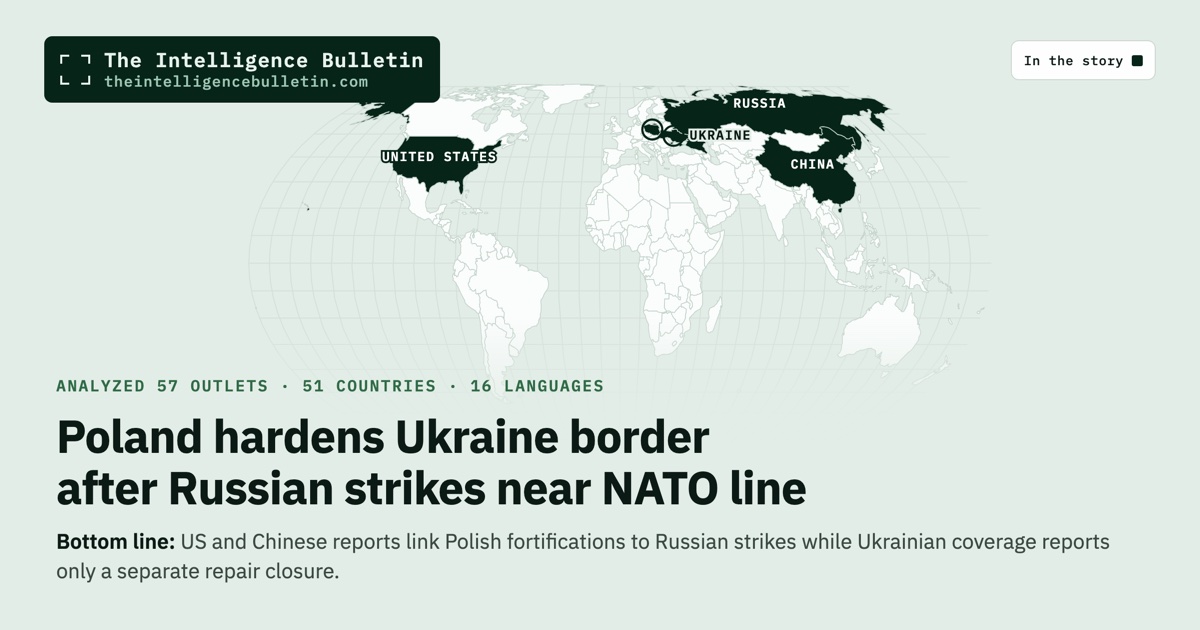 Map of the countries in the story: Poland hardens Ukraine border after Russian strikes near NATO line