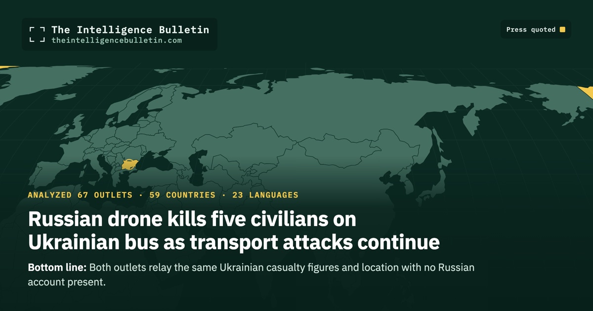 Map of the countries whose press we quoted for: Russian drone kills five civilians on Ukrainian bus as transport attacks continue