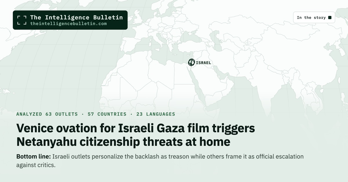 Map of the countries in the story: Venice ovation for Israeli Gaza film triggers Netanyahu citizenship threats at home