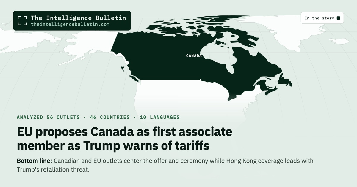 Map of the countries in the story: EU proposes Canada as first associate member as Trump warns of tariffs