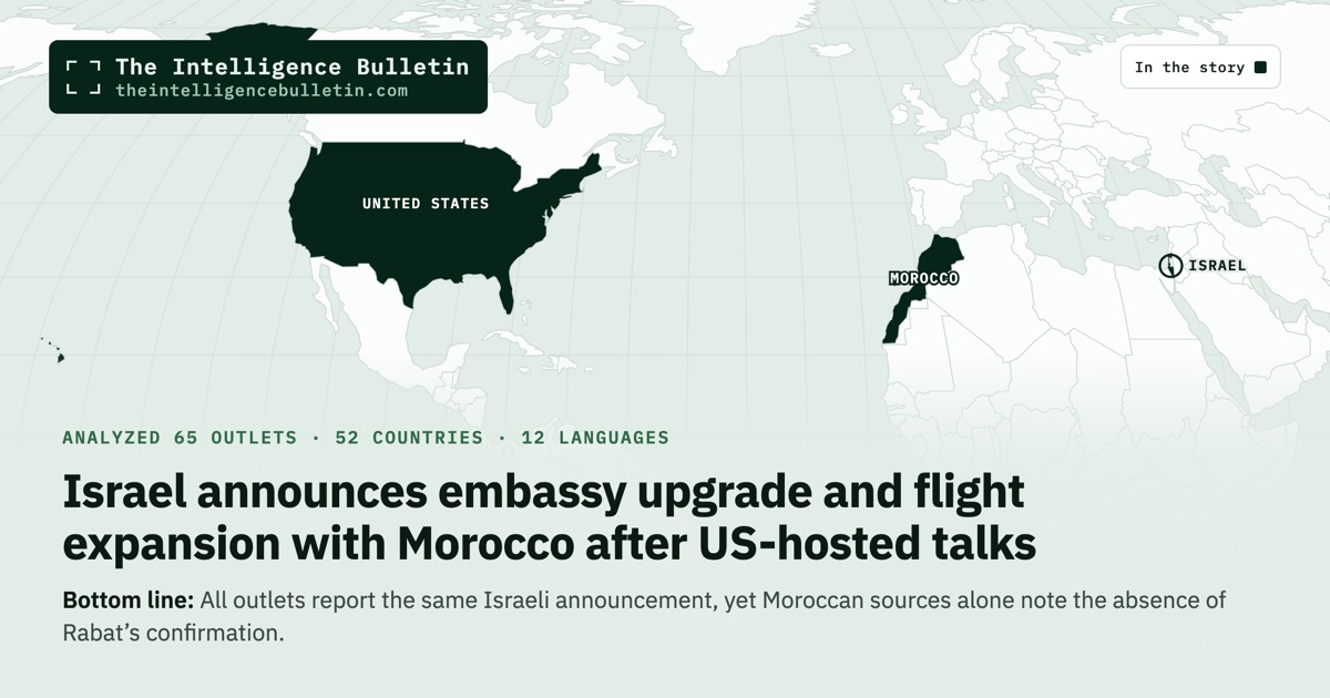 Map of the countries in the story: Israel announces embassy upgrade and flight expansion with Morocco after US-hosted talks