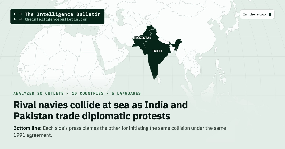 Map of the countries in the story: Rival navies collide at sea as India and Pakistan trade diplomatic protests