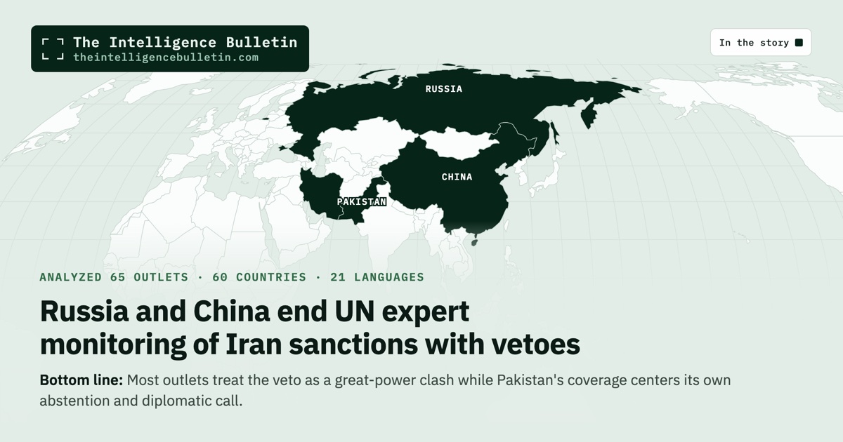 Map of the countries in the story: Russia and China end UN expert monitoring of Iran sanctions with vetoes
