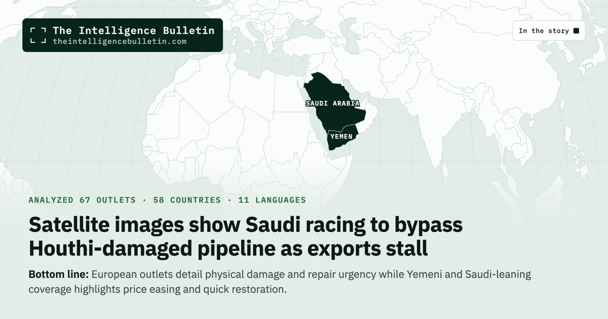 Map of the countries in the story: Satellite images show Saudi racing to bypass Houthi-damaged pipeline as exports stall
