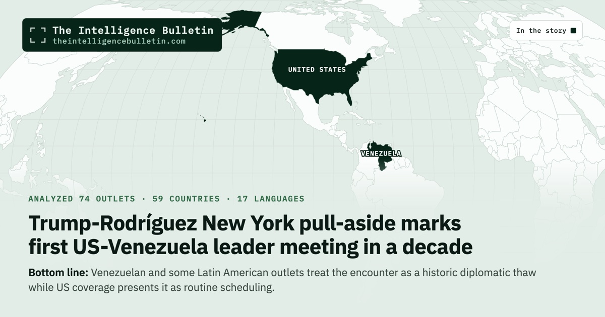 Map of the countries in the story: Trump-Rodríguez New York pull-aside marks first US-Venezuela leader meeting in a decade