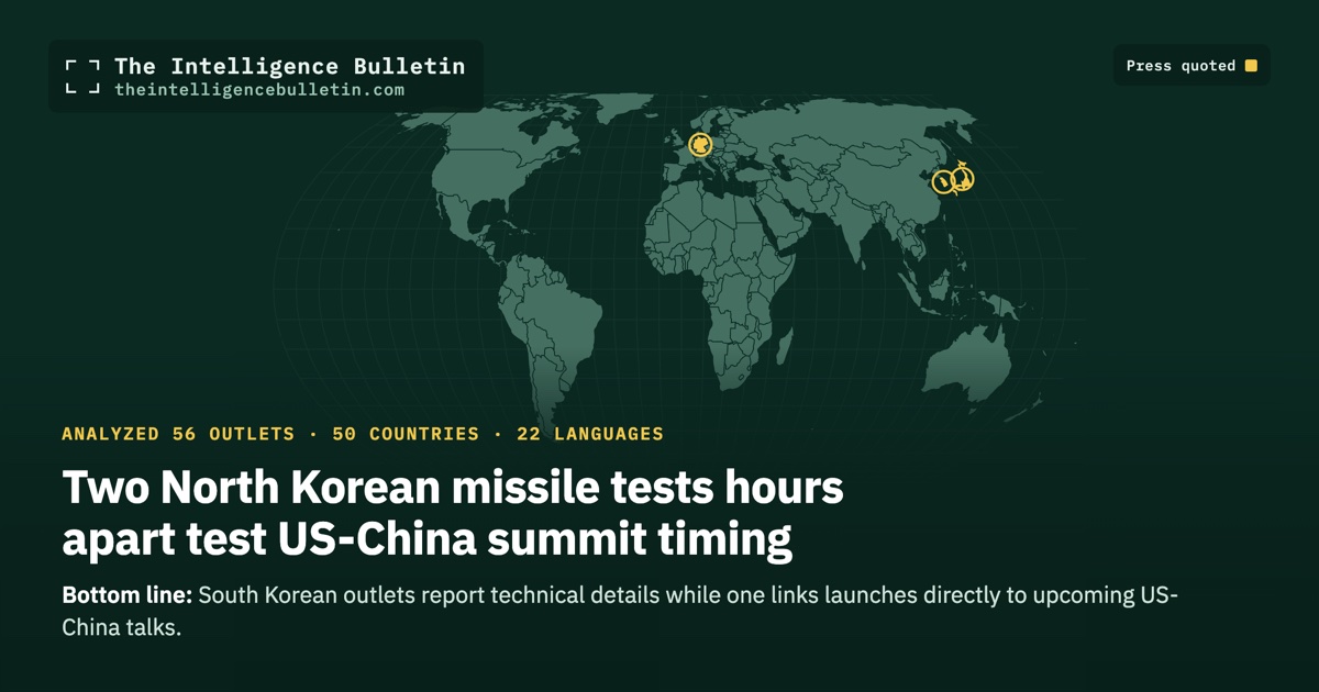 Map of the countries whose press we quoted for: Two North Korean missile tests hours apart test US-China summit timing