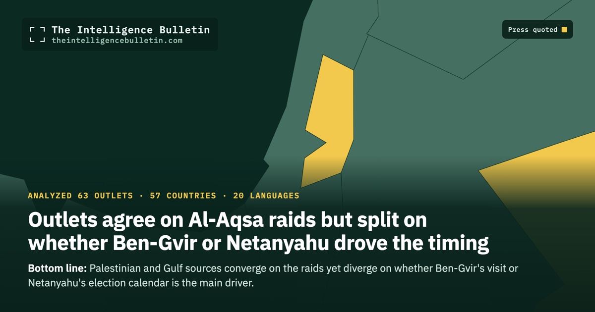 Map of the countries whose press we quoted for: Outlets agree on Al-Aqsa raids but split on whether Ben-Gvir or Netanyahu drove the timing