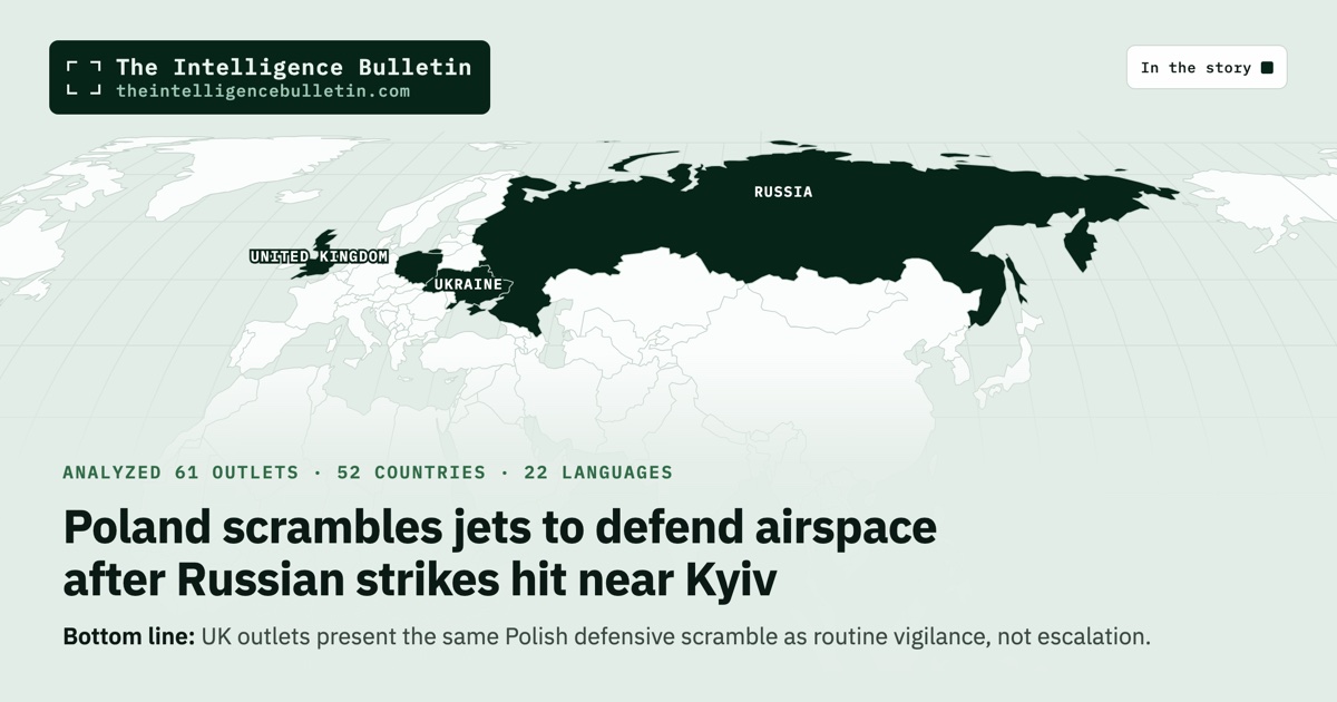 Map of the countries in the story: Poland scrambles jets to defend airspace after Russian strikes hit near Kyiv