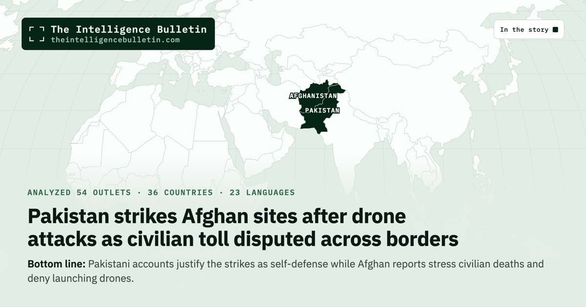 Map of the countries in the story: Pakistan strikes Afghan sites after drone attacks as civilian toll disputed across borders