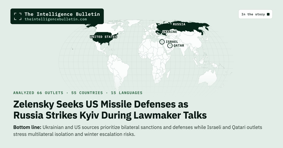 Map of the countries in the story: Zelensky Seeks US Missile Defenses as Russia Strikes Kyiv During Lawmaker Talks