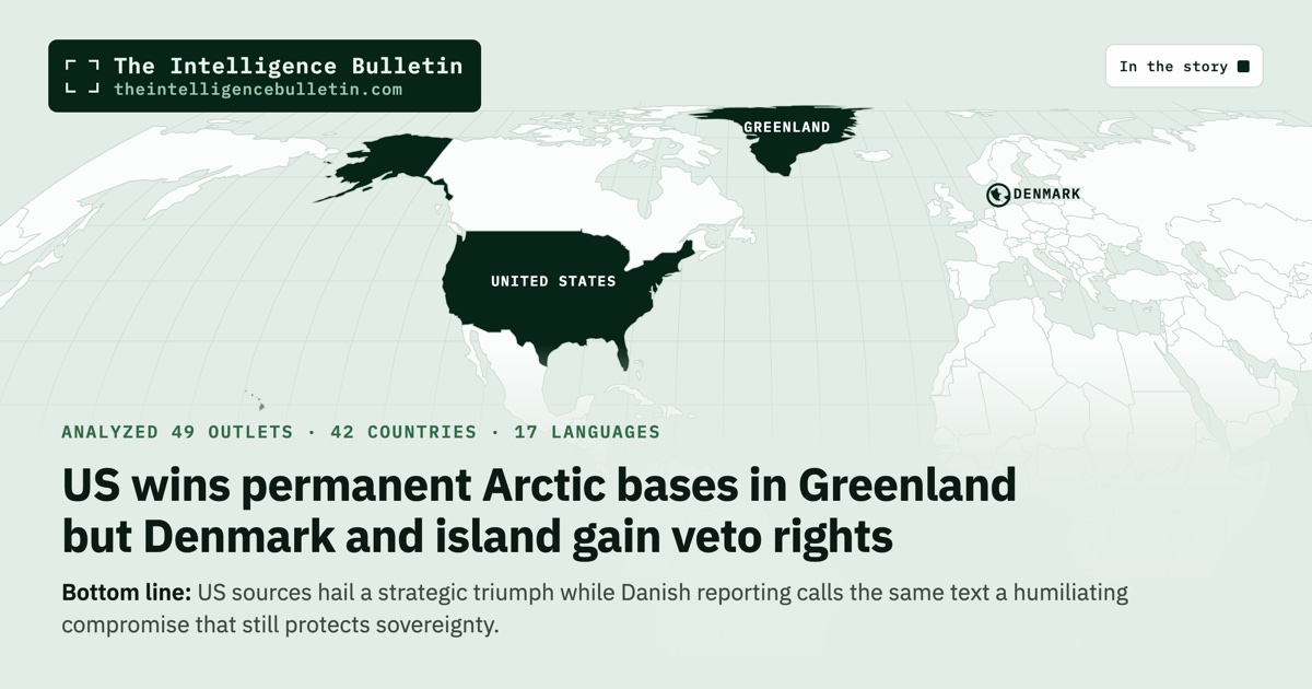 Map of the countries in the story: US wins permanent Arctic bases in Greenland but Denmark and island gain veto rights