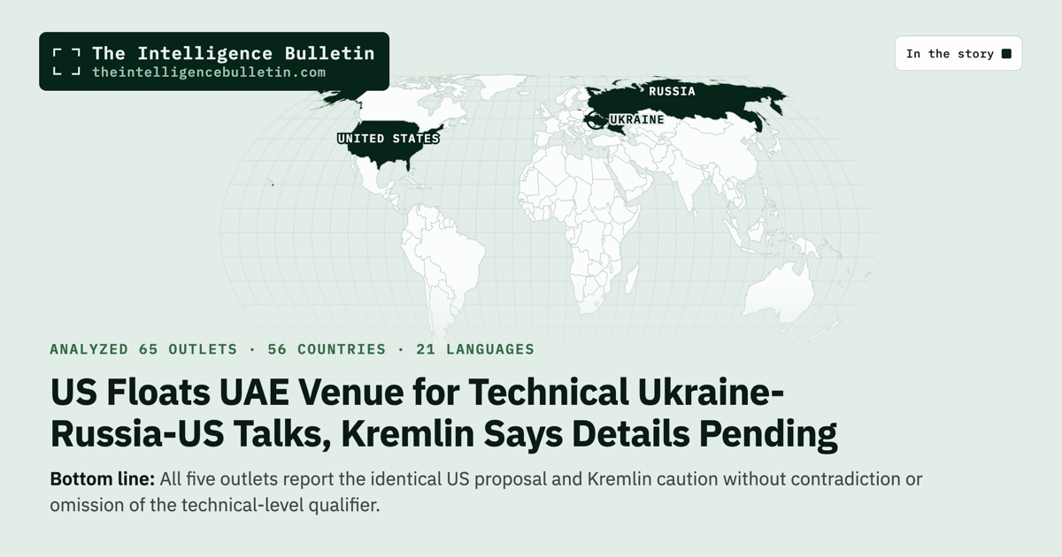 Map of the countries in the story: US Floats UAE Venue for Technical Ukraine-Russia-US Talks, Kremlin Says Details Pending
