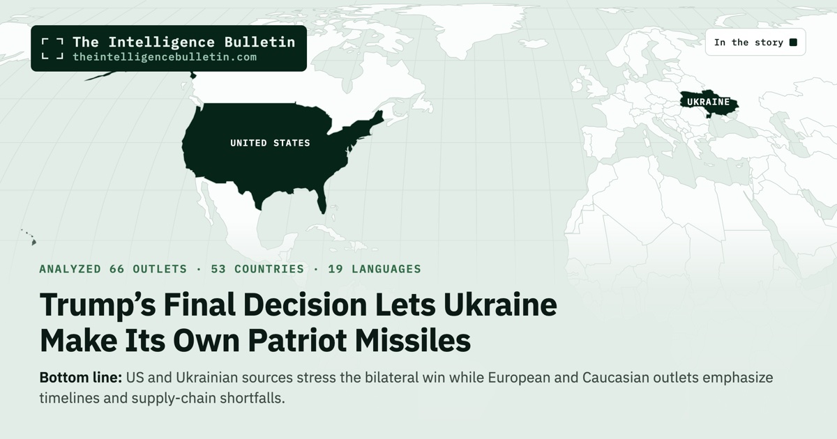 Map of the countries in the story: Trump’s Final Decision Lets Ukraine Make Its Own Patriot Missiles