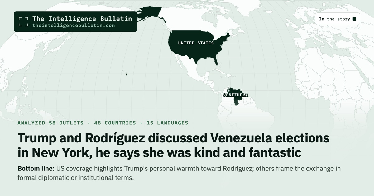 Map of the countries in the story: Trump and Rodríguez discussed Venezuela elections in New York, he says she was kind and fantastic