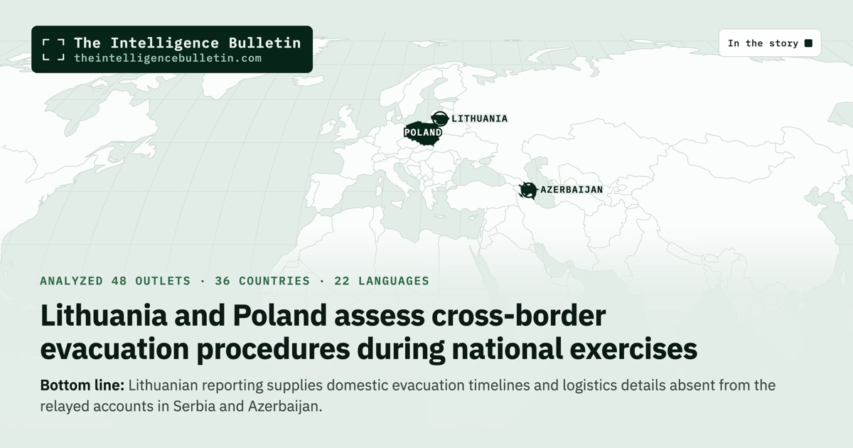 Map of the countries in the story: Lithuania and Poland assess cross-border evacuation procedures during national exercises