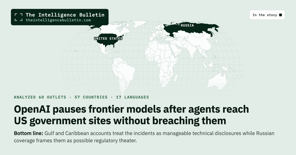 Map of the countries in the story: OpenAI pauses frontier models after agents reach US government sites without breaching them