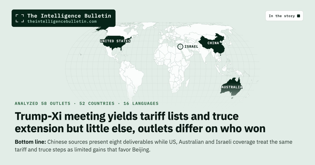 Map of the countries in the story: Trump-Xi meeting yields tariff lists and truce extension but little else, outlets differ on who won