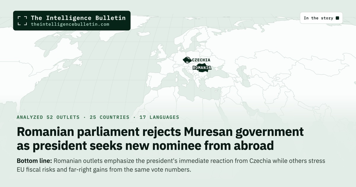 Map of the countries in the story: Romanian parliament rejects Muresan government as president seeks new nominee from abroad