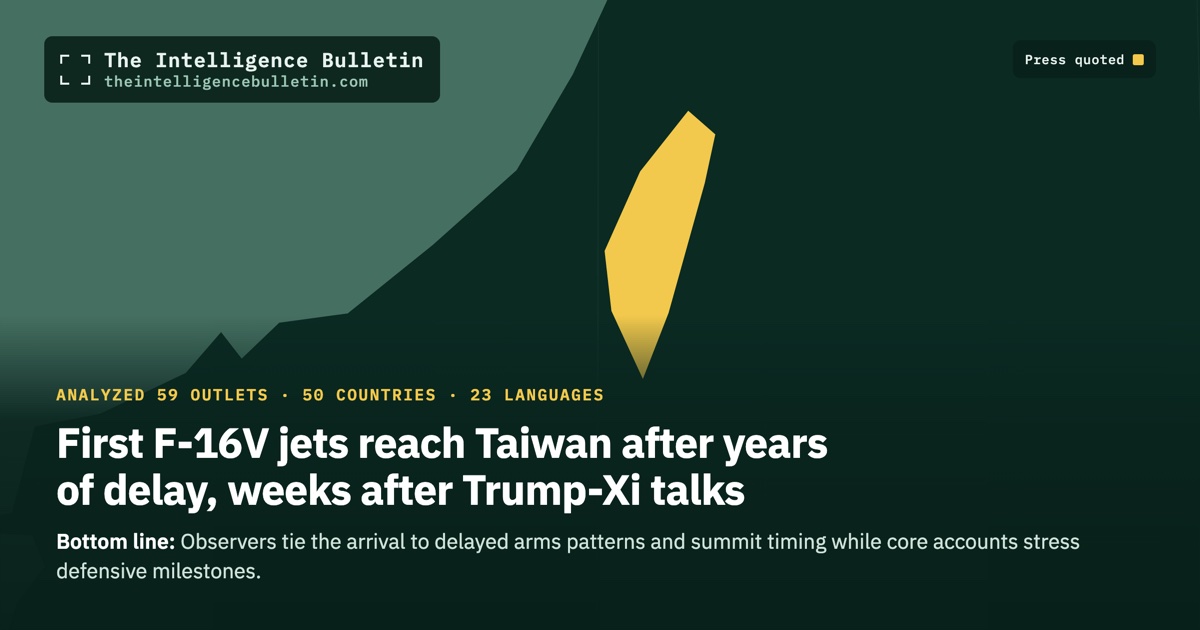 Map of the countries whose press we quoted for: First F-16V jets reach Taiwan after years of delay, weeks after Trump-Xi talks