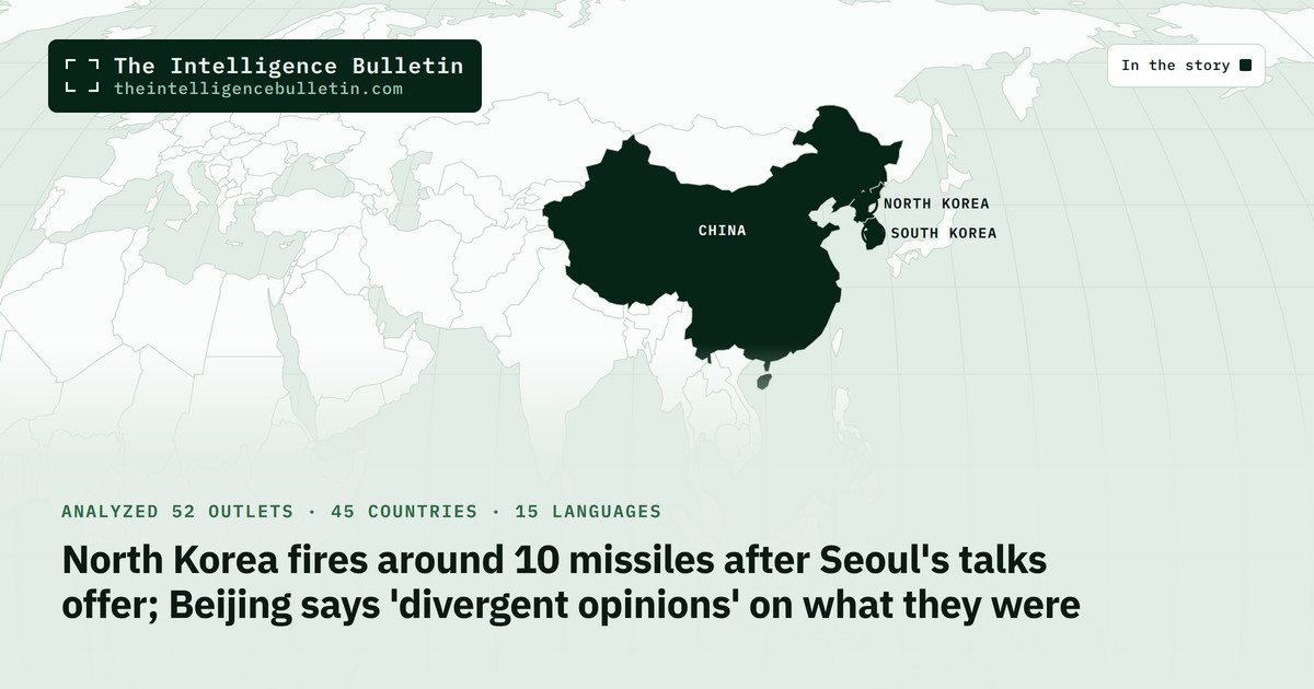 Map of the countries in the story: North Korea fires around 10 missiles after Seoul's talks offer; Beijing says 'divergent opinions' on what they were
