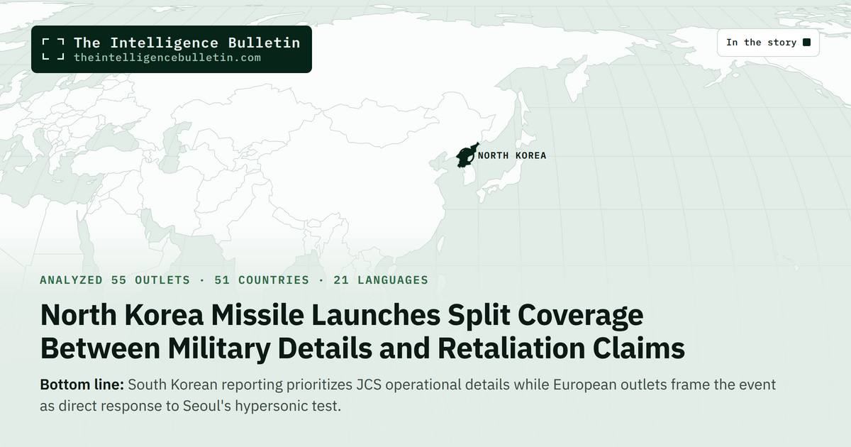 Map of the countries in the story: North Korea Missile Launches Split Coverage Between Military Details and Retaliation Claims