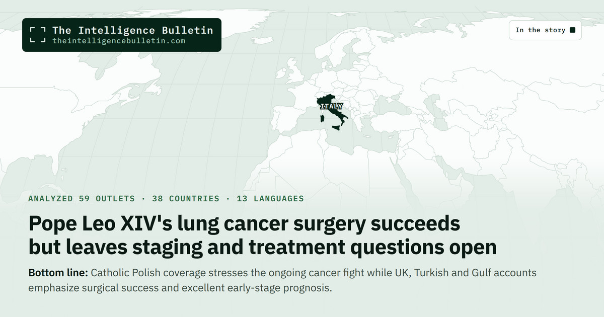 Map of the countries in the story: Pope Leo XIV's lung cancer surgery succeeds but leaves staging and treatment questions open