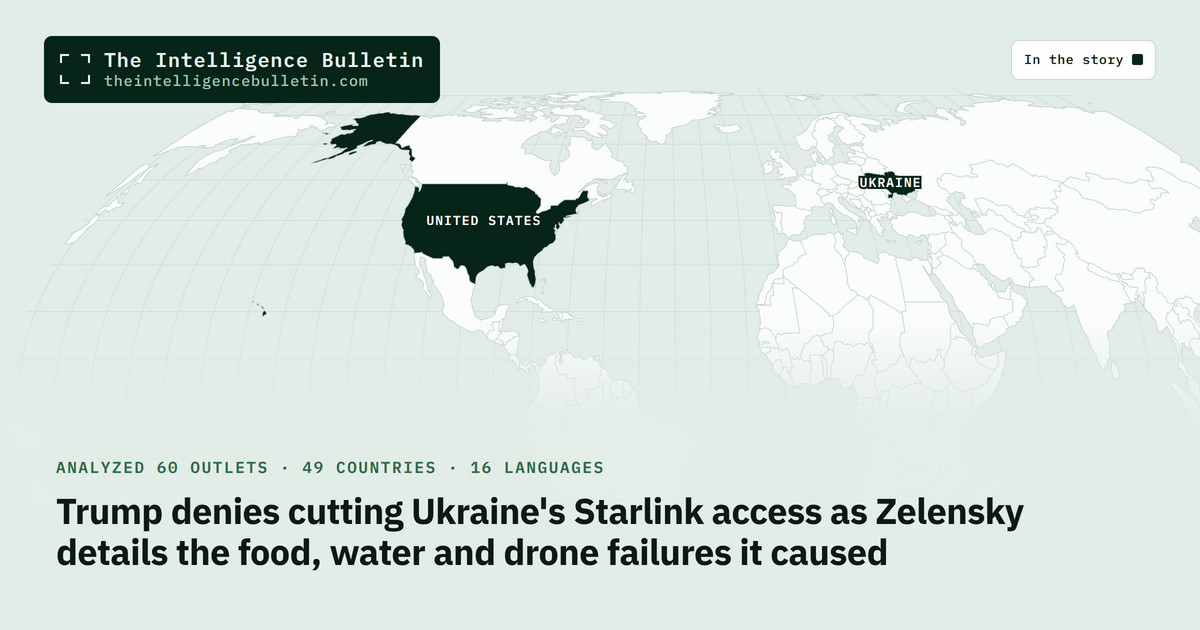 Map of the countries in the story: Trump denies cutting Ukraine's Starlink access as Zelensky details the food, water and drone failures it caused