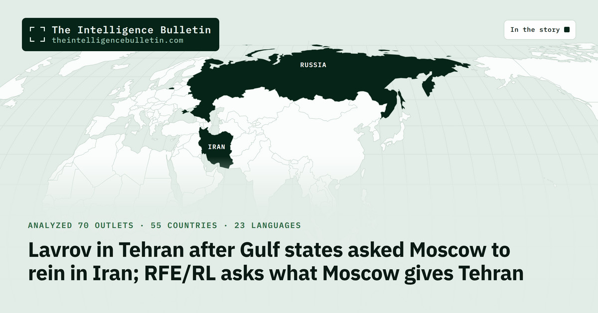 Map of the countries in the story: Lavrov in Tehran after Gulf states asked Moscow to rein in Iran; RFE/RL asks what Moscow gives Tehran