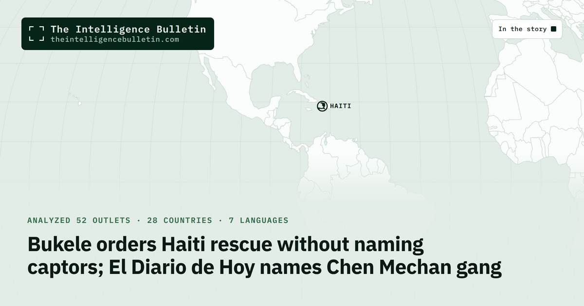 Map of the countries in the story: Bukele orders Haiti rescue without naming captors; El Diario de Hoy names Chen Mechan gang