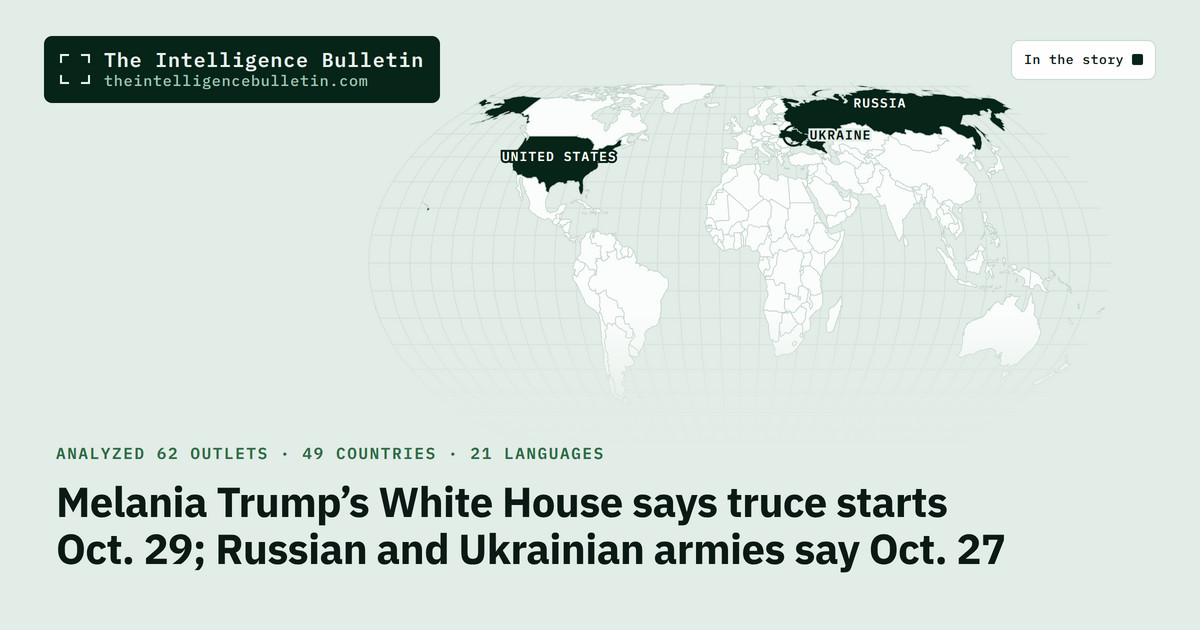 Map of the countries in the story: Melania Trump’s White House says truce starts Oct. 29; Russian and Ukrainian armies say Oct. 27